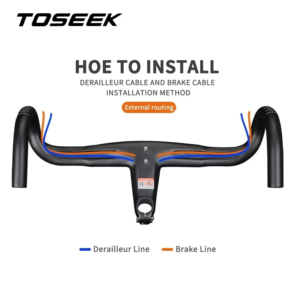 Полностью карбоновый руль для дорожного велосипеда TOSEEK матовый Сверхлегкий Руль