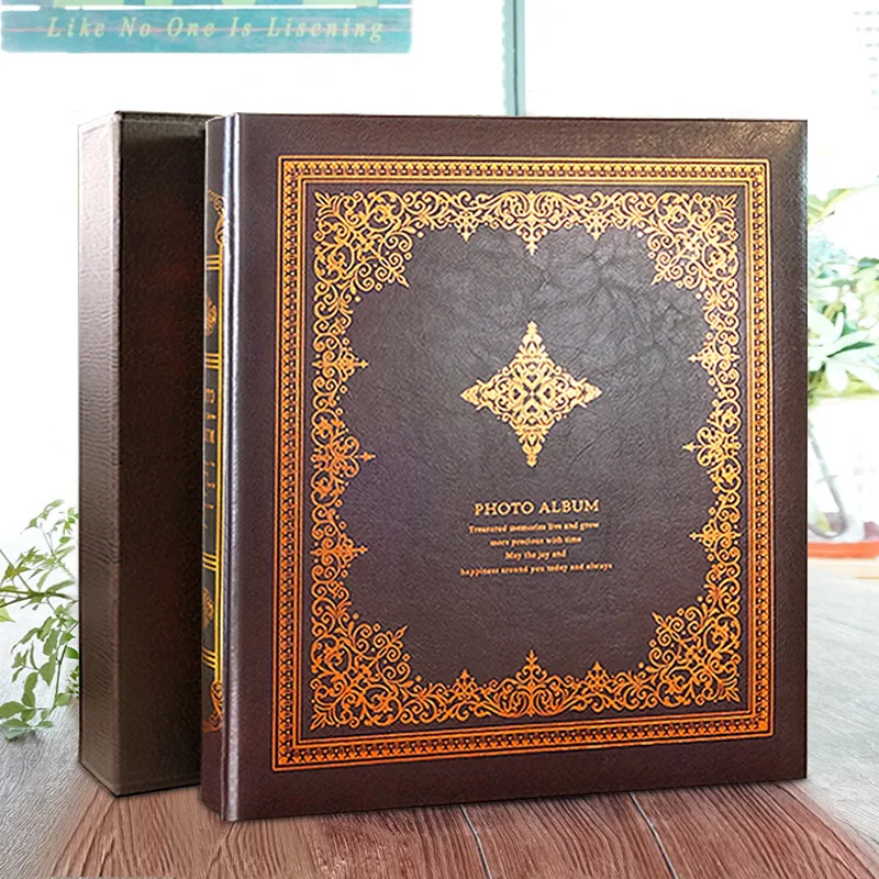 

Leather Vintage Photo Album Paste Large Storage Collect Photo Album Anniversary Big Sticker Album De Fotos Home Decor DFXC