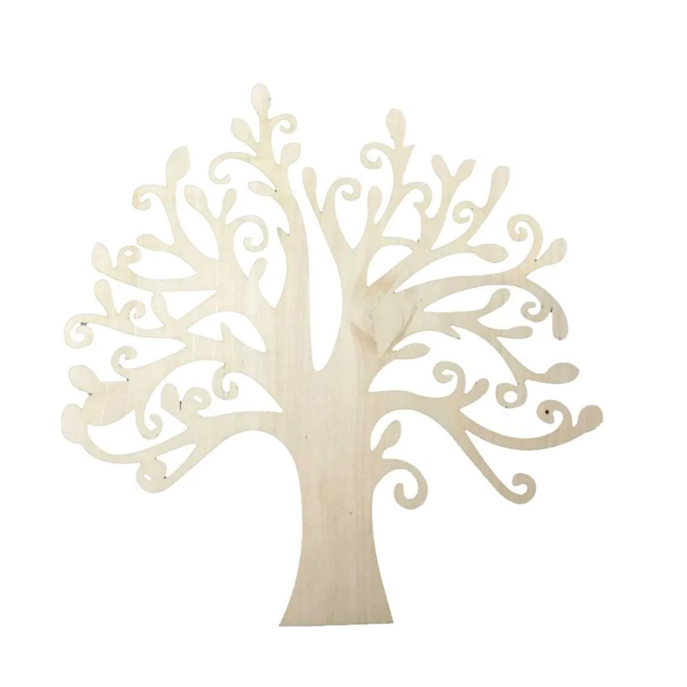 

10pcs Blank Wooden Tree Embellishments for DIY Crafts Embellishments Wedding Decoration Christmas Gifts (Wood Color)