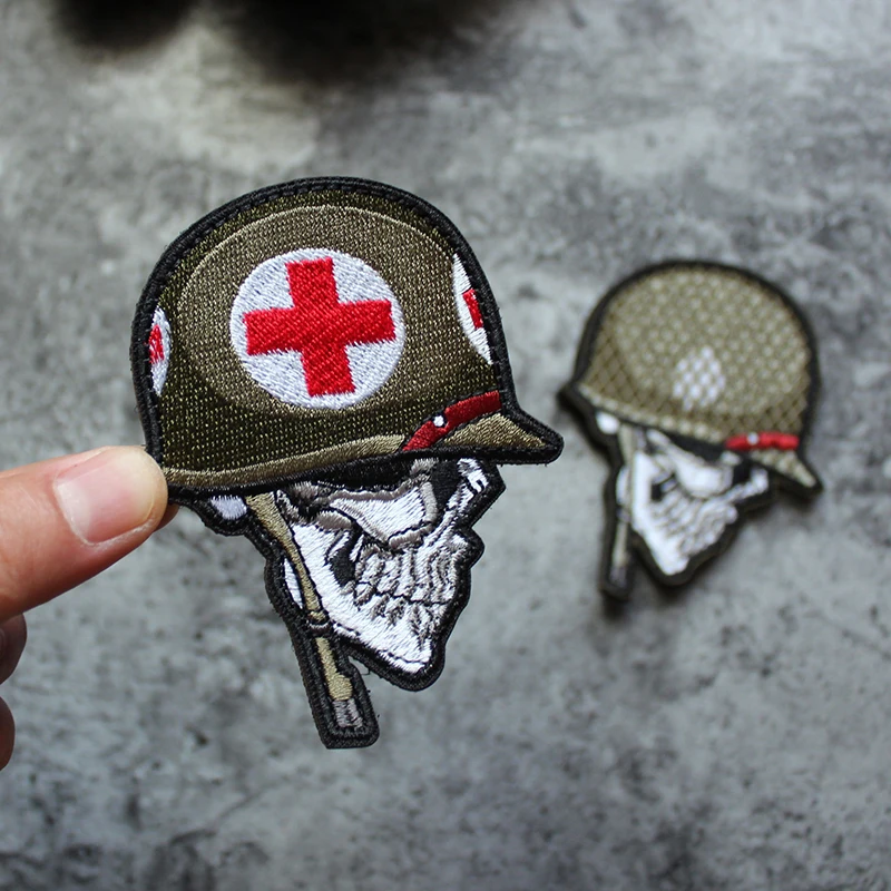 Череп солдат тактический шлем чехол для телефона на руку велкро заплаты вышивки
