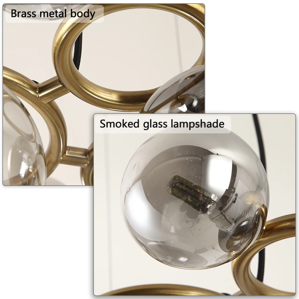 Artpad Потолочный подвесной светильник стеклянный дымчато-серый художественный