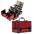 Косметичка женская из алюминиевого сплава с зеркалом, коробка для макияжа, путешествия, красота, искусство, татуировки гвоздь, органайзер для хранения, новинка