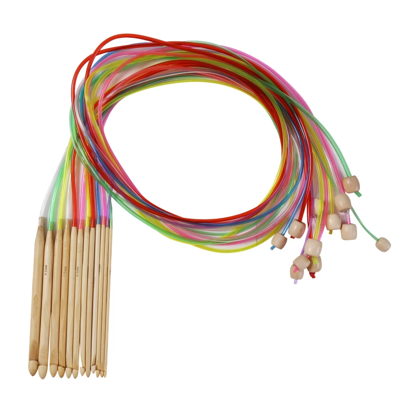 

12 шт., Разноцветные вязальные крючки, 120 см