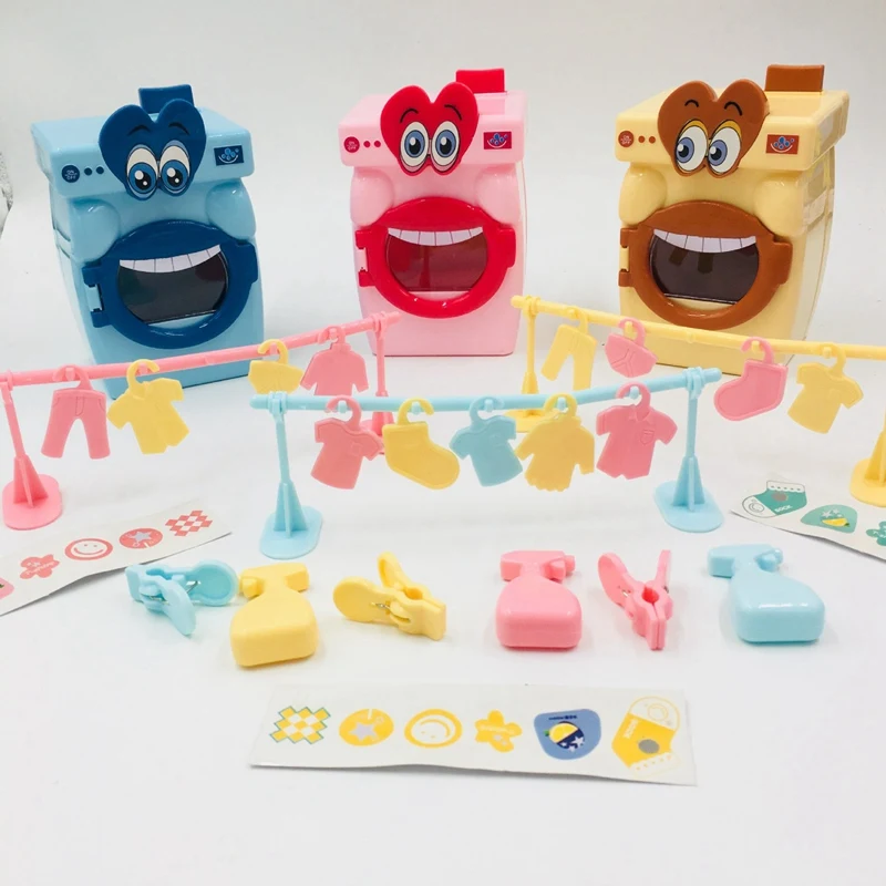 

Washing machine set toy Cartoon Big Mouth Washing Machine Toy Girl Play House for Childrens
