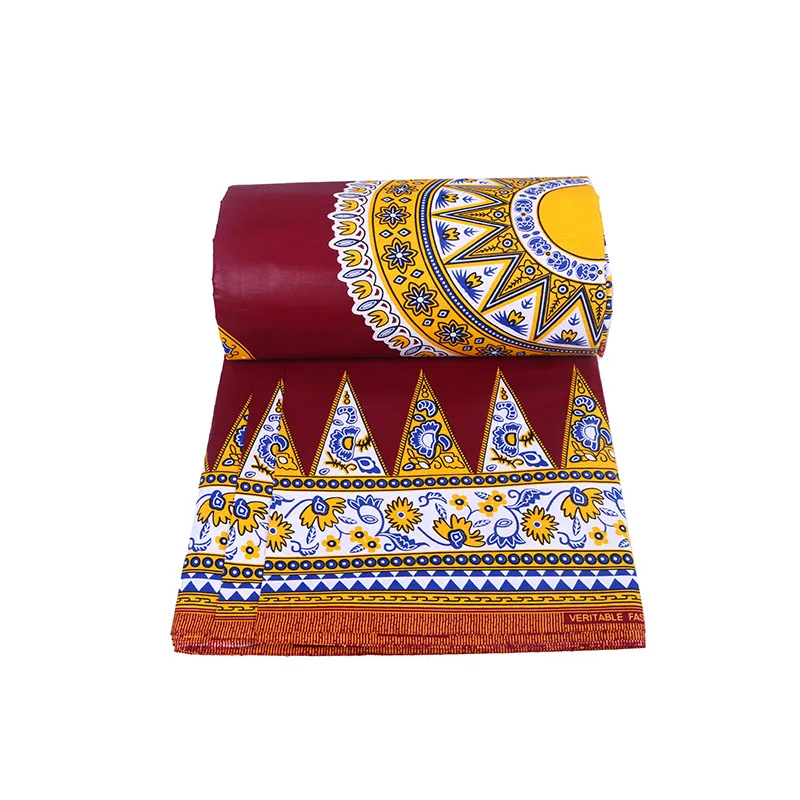 100% хлопок ткань с Африканским желтым принтом гарантия 2019 Новые поступления