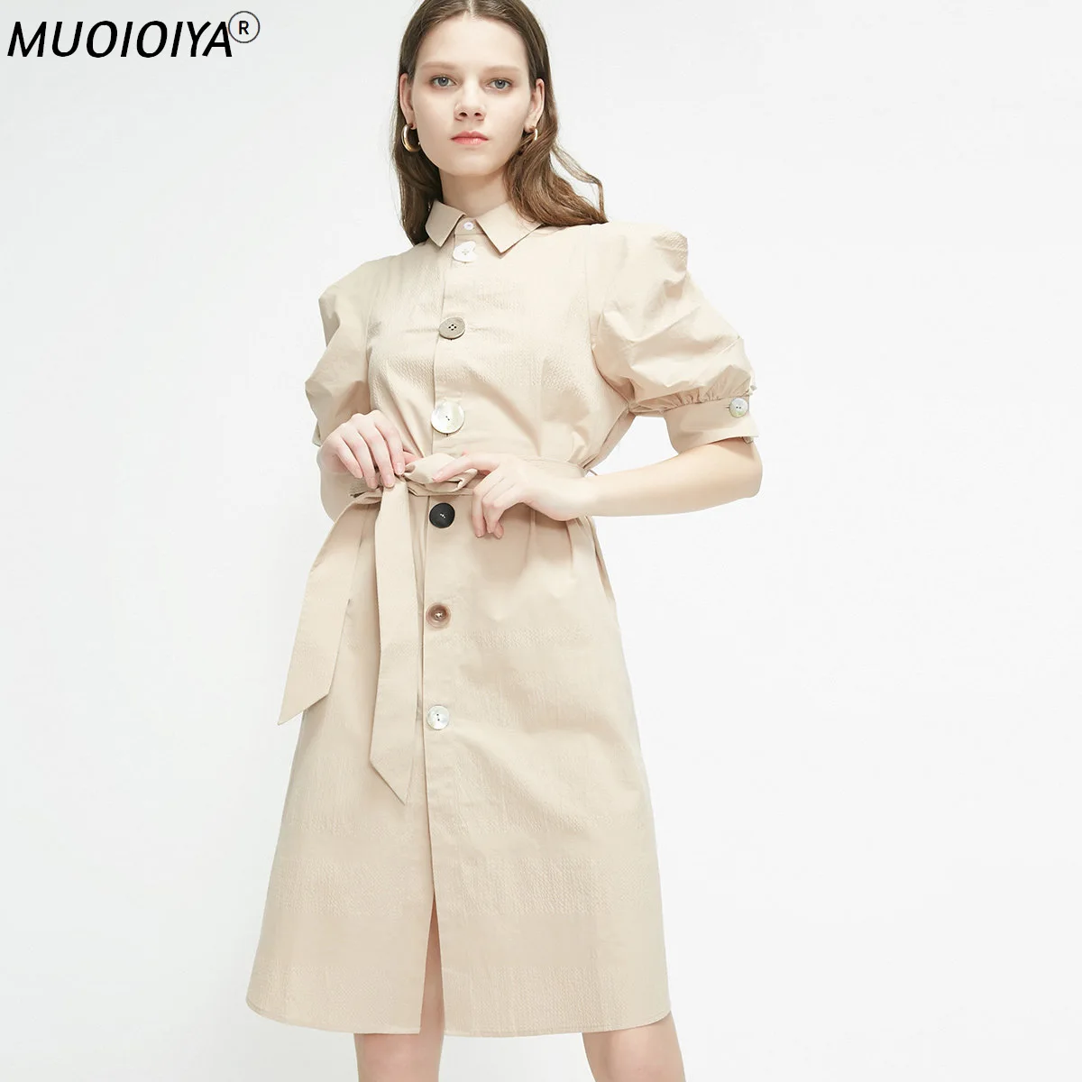 

Женское прямое платье с рукавом-фонариком, модельное дизайнерское платье, модель весна-осень 2021 года, уличная одежда