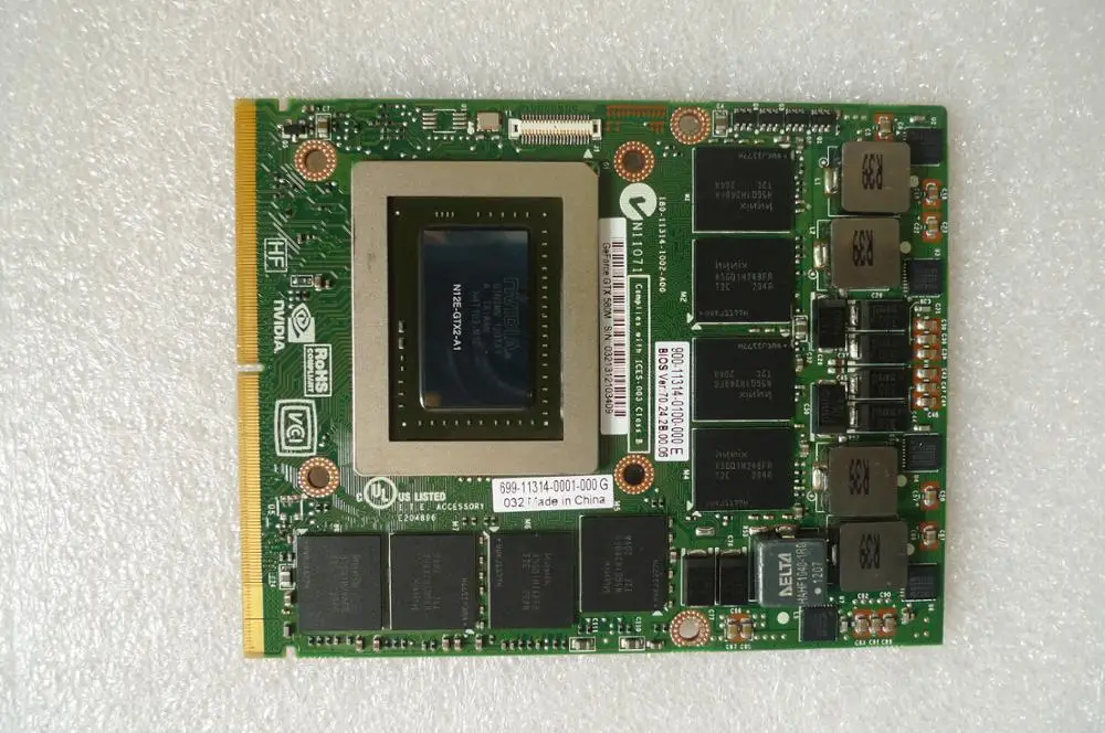 Kai-Full оригинальный GTX 580M GTX580M 2GB N12E-GTX2-A1 видеокарта для Dell Alienware M17X M18X Замена графической карты GPU