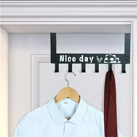 

Stainless Steel s Door Hanging Rack Organizer Door Clothes Hanger Hooks 10kg Bearing Over Door Rack Towel Holder2