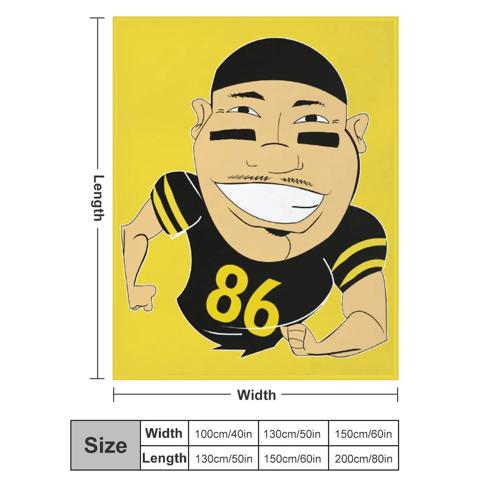 

Blanket 86 Hines Ward (1) Ultra Soft Micro Fleece Cozy Lightweight Microfiber Flannel All Season Living Room Bedroom Vertical