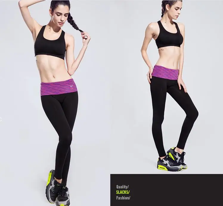 

B1255 Female Yoga Pants Seven-length Sports Outdoors Tracksuits Tights Fitness Quick-Drying Compression Pants Sportswear