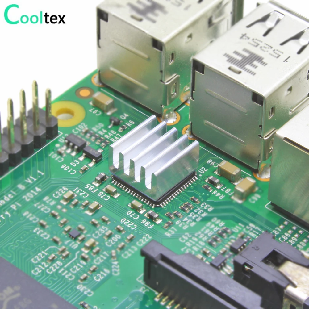 50 шт. 8,8x8,8x5 мм алюминиевый радиатор охлаждения кулер для Raspberry pi электронный чип IC с теплопроводящей лентой