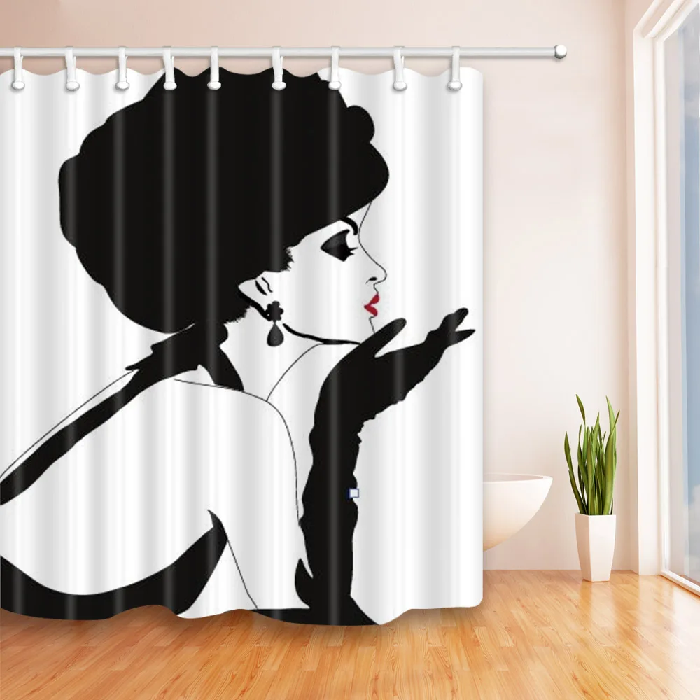 2 шт./компл. комплект водонепроницаемых + нескользящих штор для душа с принтом