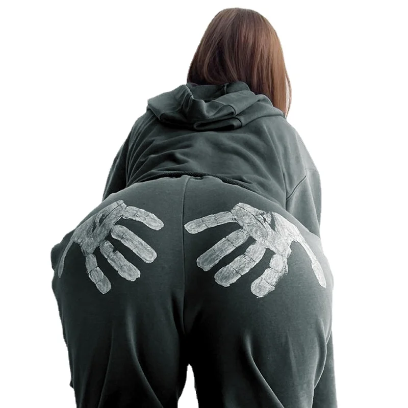 

Autumn New Women's 2021 Buttock Palm Personality Graffiti Print Sweatpants Sports Casual Simple Wind Pants Drop Shipping