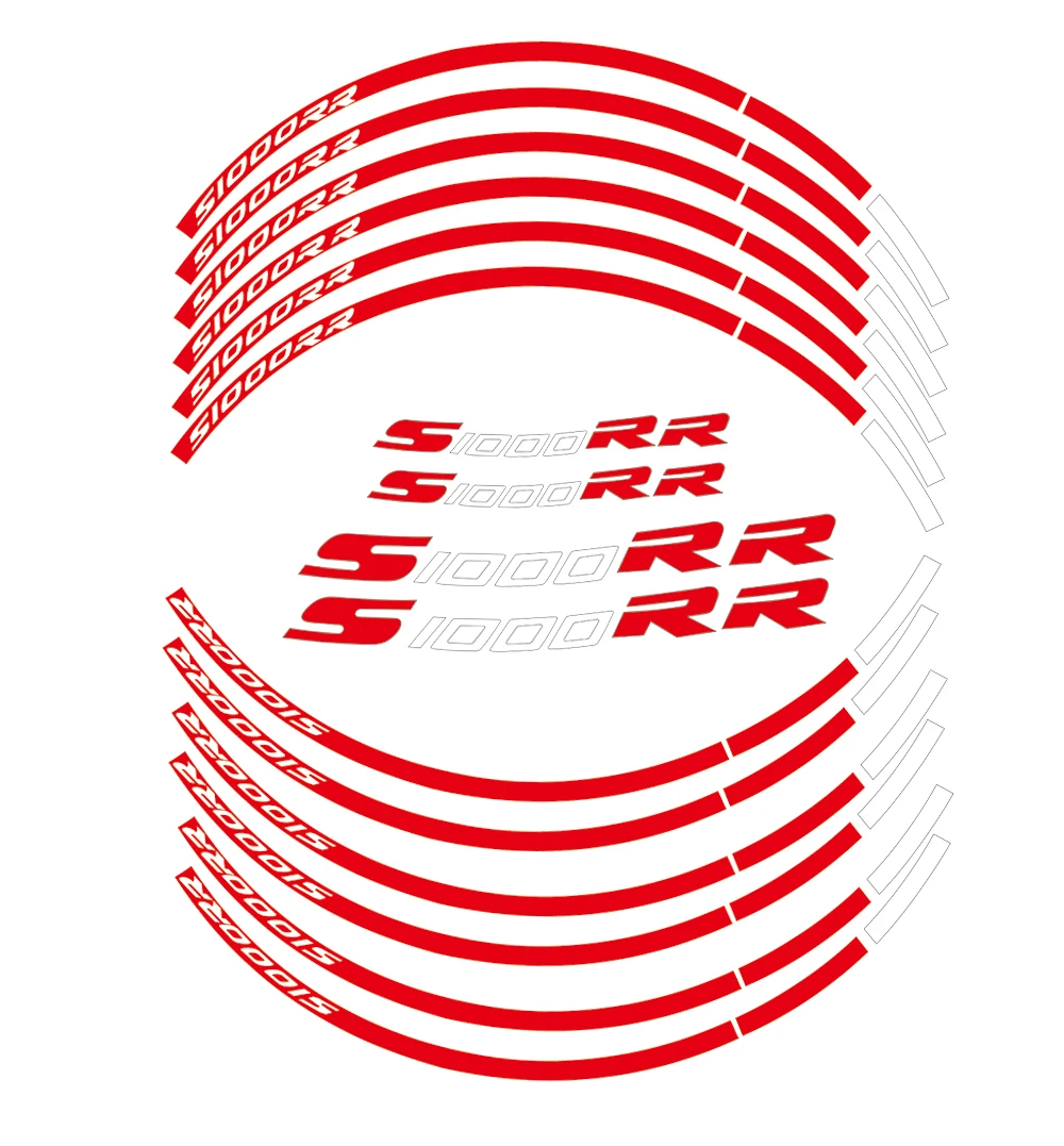 

Motorcycle Reflective Rim Stripe Decals Front and Rear Waterproof Full Set For BMW S1000RR S1000R S 1000RR S 1000R