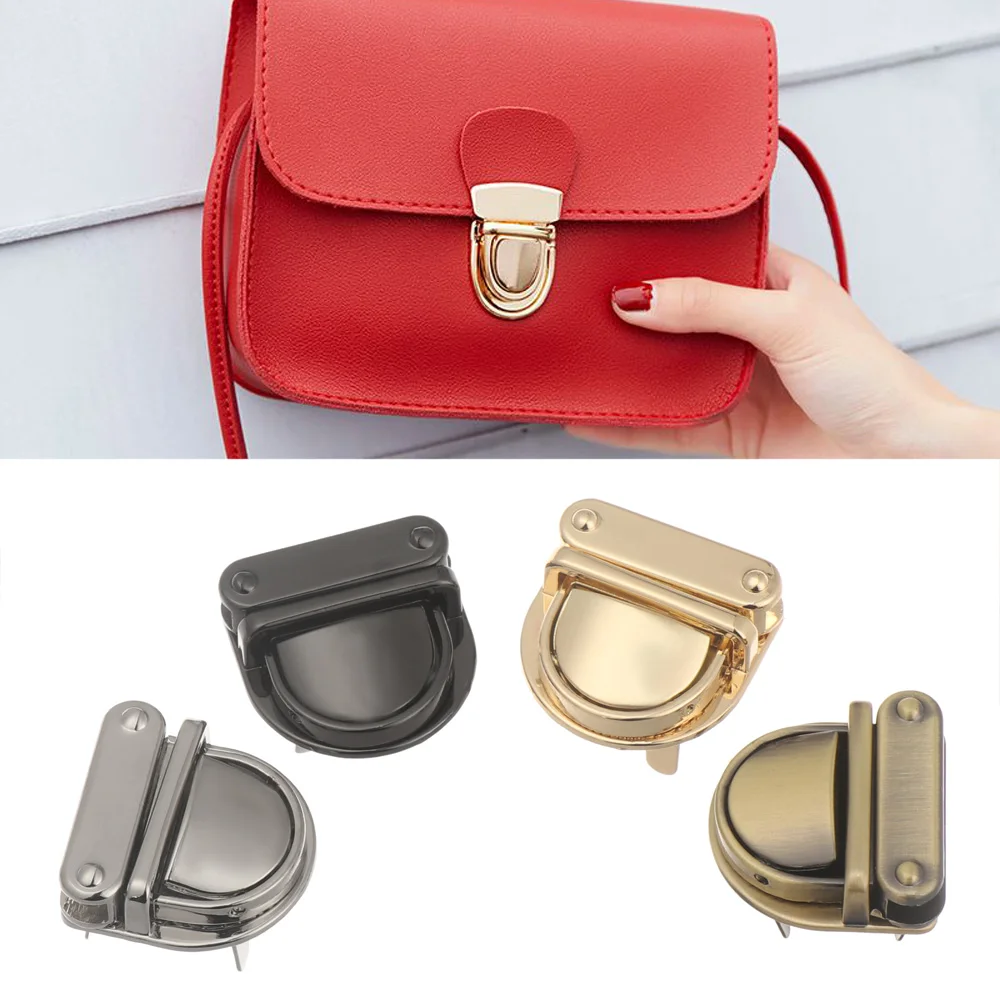 1 Pcs Durable Metal Wallet Bags Clasp Twist Turn Lock Closure Button Snaps For DIY Craft Hardware Handbag Purse Luggage Part | Дом и сад