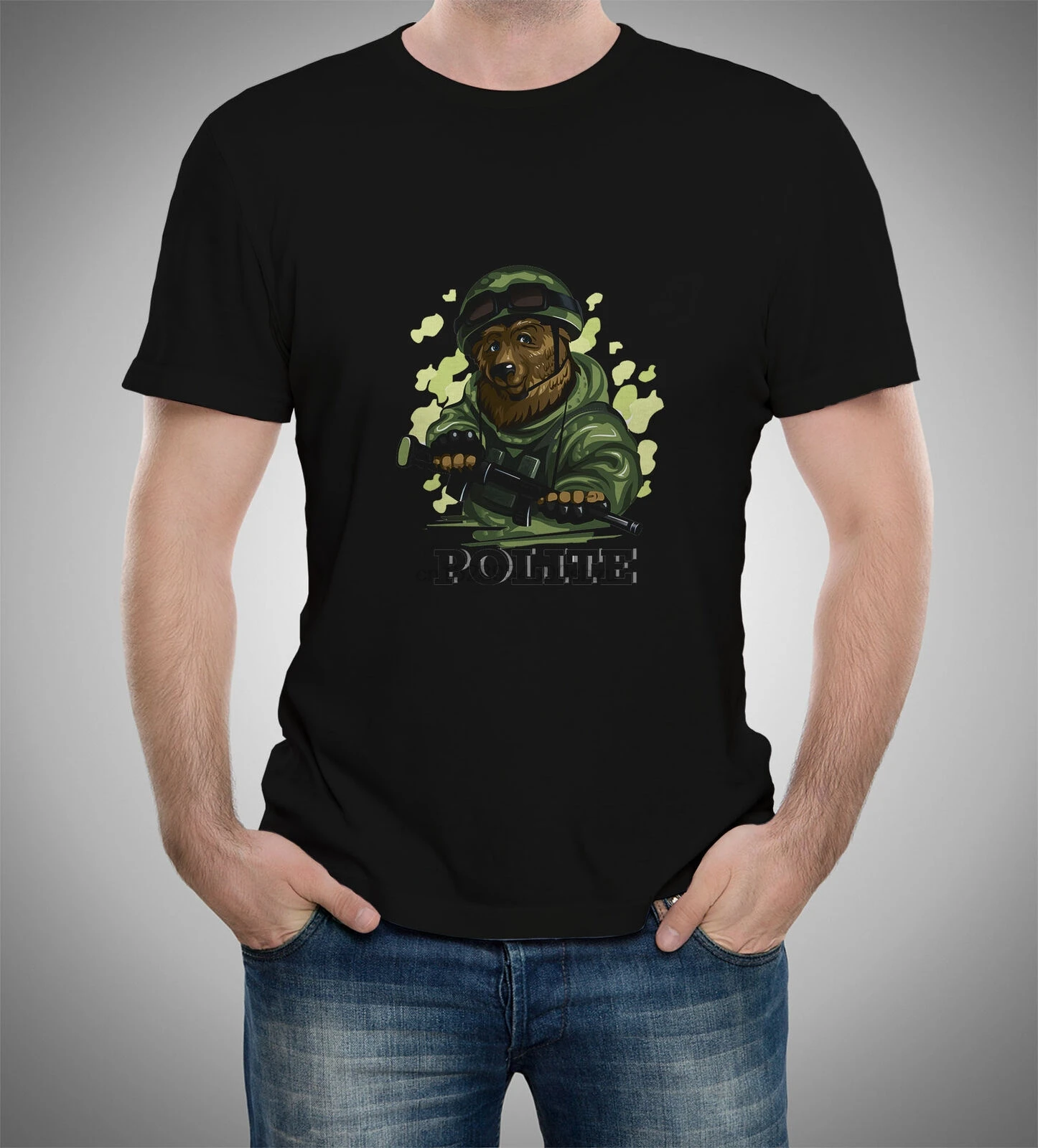

Ground Force Bear Soldier Animal Soldiers T-shirt S to 5XL