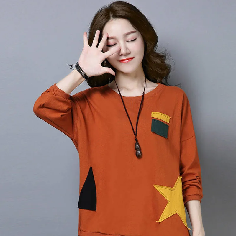 Хит 2019 Женская Милая Тонкая футболка с длинными рукавами футболки круглым