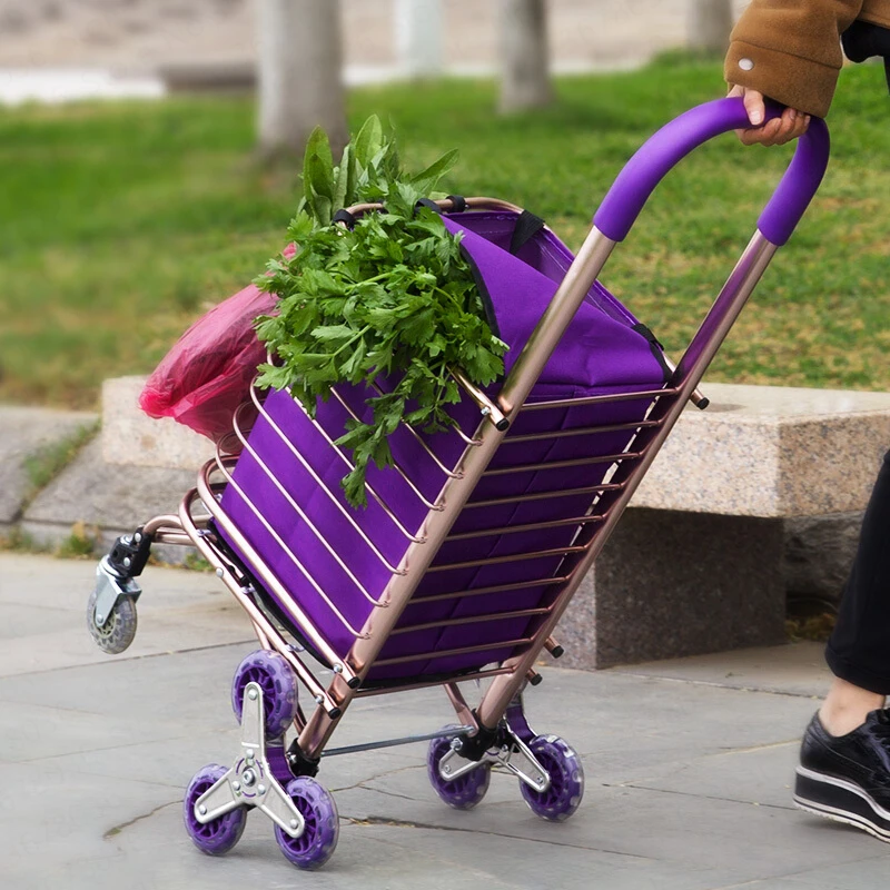 2019 Золотая корзина для покупок с сумкой подъема по лестнице складная портативная