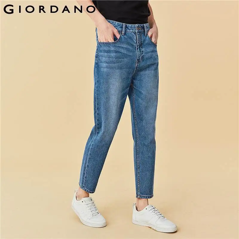 Giordano мужские джинсы со средней посадкой прямые из хлопка классические с пятью
