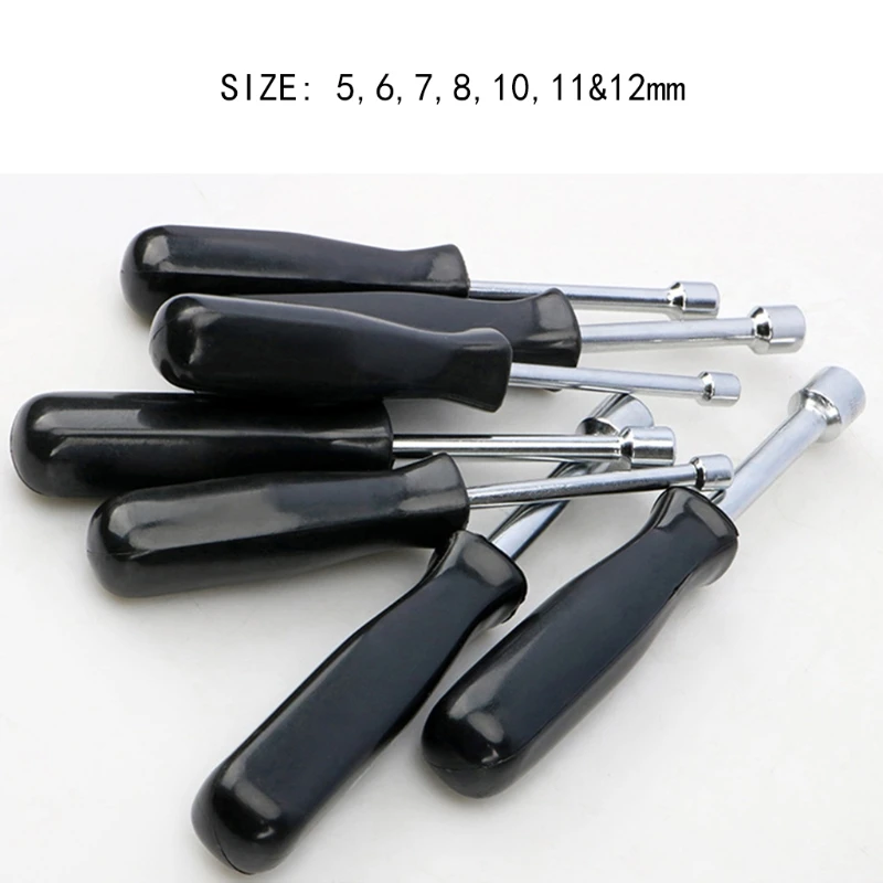 

7XEA 7 PCs Nut Drivers Hollow Shaft Plated Hex Socket Wrenches Set Screwdriver Univeral Diassembly Tools