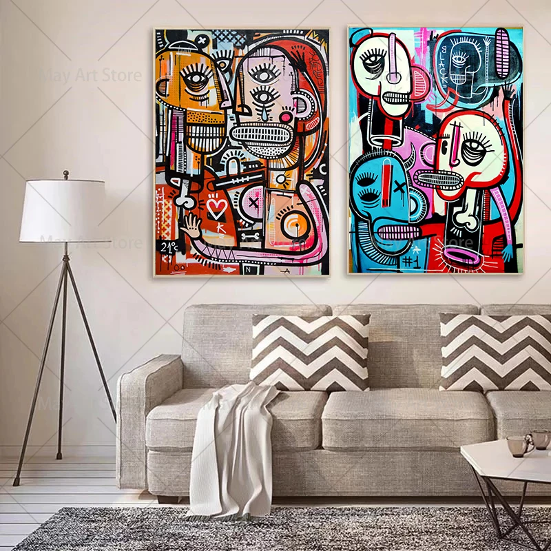 Абстрактная красочная уличная живопись, плакат с Иоахимом и принт, настенные картины для гостиной, домашнего декора стен, Куадрос