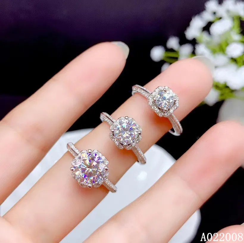 

KJJEAXCMY Fine Jewelry 925 Sterling Silver Inlaid Mosang Diamond Ladies Ring Popular Support Detection