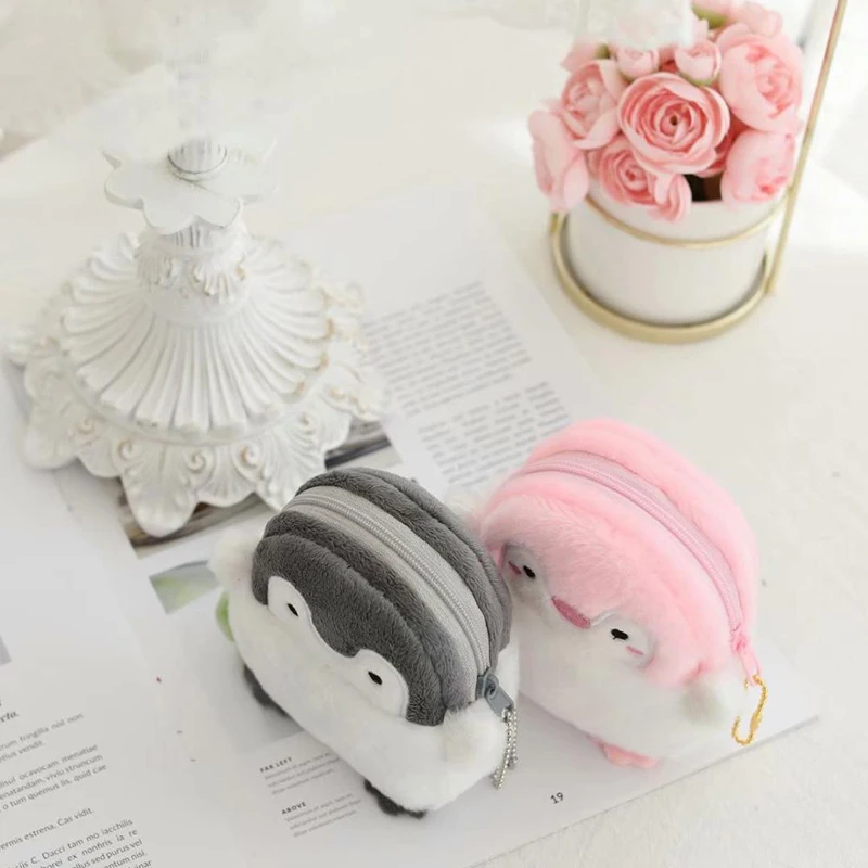 23cmCute Penguint мини кошелек с сердцем для девочек Детский Kawaii мультяшный Пингвин