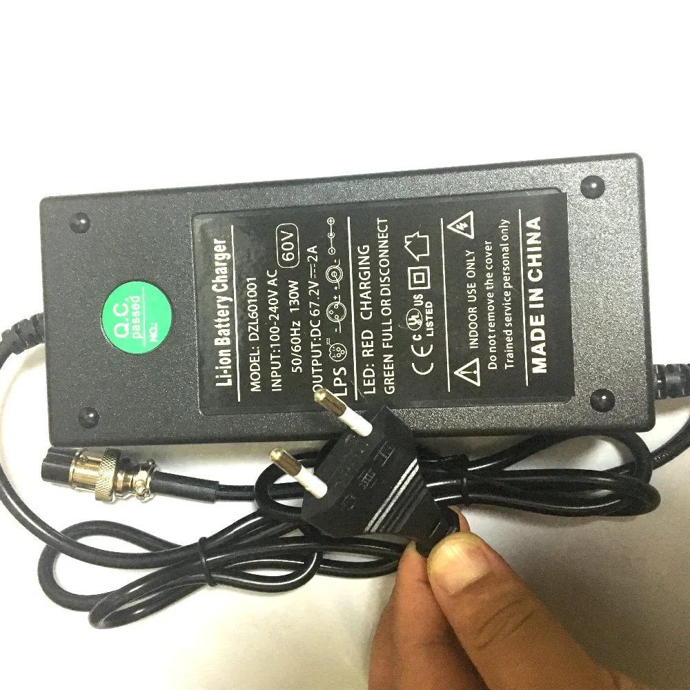 DC67.2V 2A тачка Скутер зарядное устройство смарт литий-ионная батарея адаптер питания самобалансирующийся Скутер зарядное устройство 67,2 V 2A EU/US/AU/UK