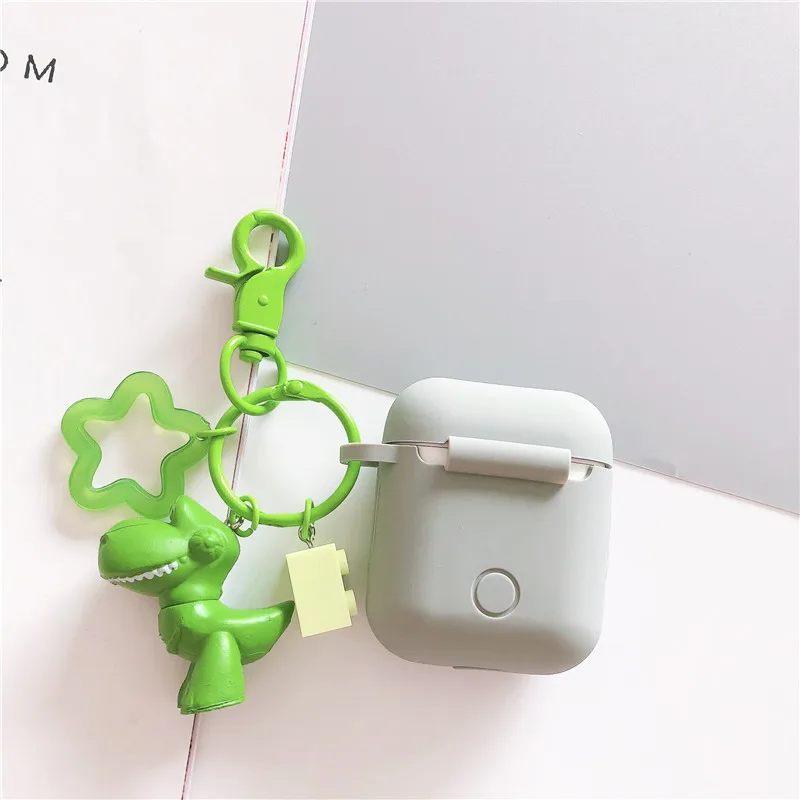 Серый Милый силиконовый наушник чехол для AirPods История игрушек мультфильма брелок защитный противоударный чехол для Apple AirPods 2 аксессуары - Цвет: Серый