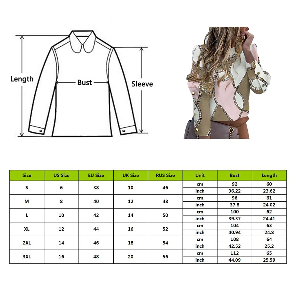 

Fashion Women Metal Button Long Sleeve Shirts Ladies Casual O-Neck Solid Print Blouses Plus Size XXXL Spring Fall Clothes