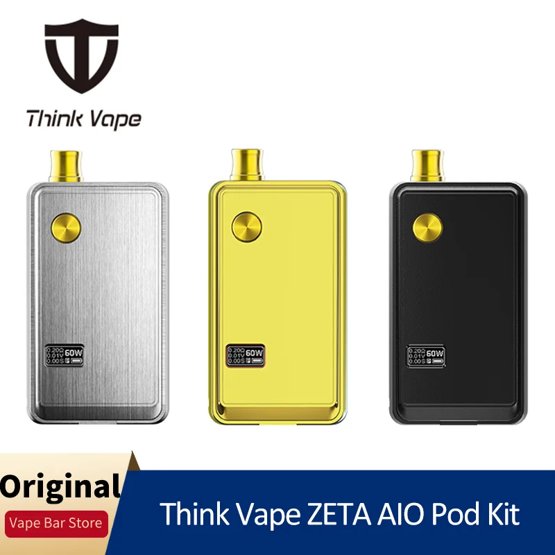 Оригинальный Think Vape зет AIO 60 Вт Pod Комплект E сигареты мод Создано 18650 батареи с 3 мл