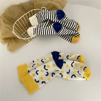 pure color striped tube socks sweet girl ins net red autumn and winter cotton socks