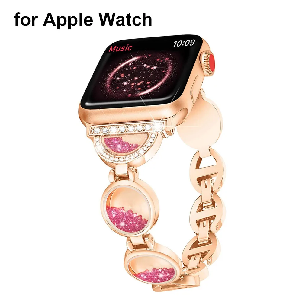 

Dressy Luxury Watchband for Apple Watch Band 38mm 40mm 42mm 44mm 41mm 45mm Women Jewelry Bling Replacement Metal Strap Bracelet