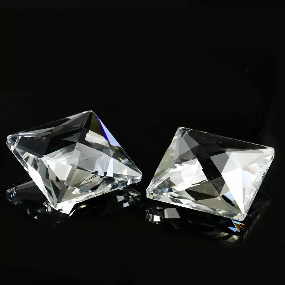 2PCS 70mm Diagonal Square Crystal Prisms Chandelier Parts Suncatcher Rainbow Maker Hanging Ornament Pendants Home Wedding Decor | Лампы и