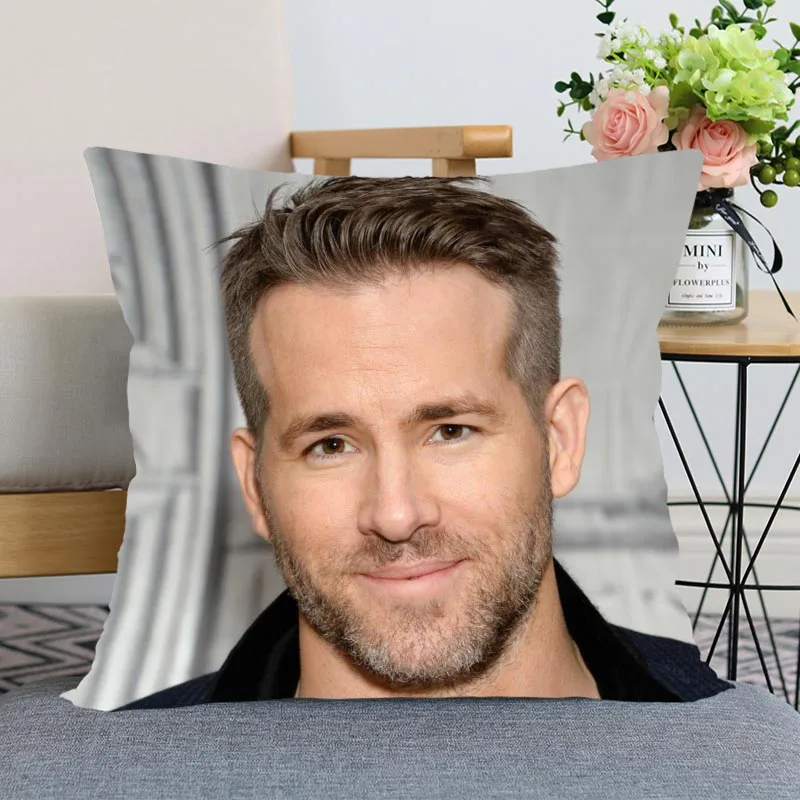 New Ryan Reynolds Pillowcase Bedroom Home Decorative Gift Pillow Cover Square Zipper Cases 40x40 45x45 Satin Soft | Дом и сад