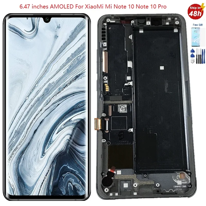 

6.47 Inch Super AMOLED with Frame For Xiaomi Mi NOTE 10 Lcd Xiaomi Mi Note 10 Pro Display For mi note 10 pro 5g lcd mi note 10