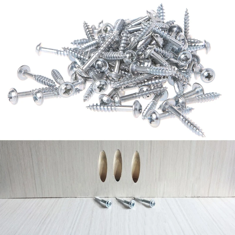 

100Pcs M4 25mm High Strength Oblique Hole Self-tapping Screws For Wood Furniture