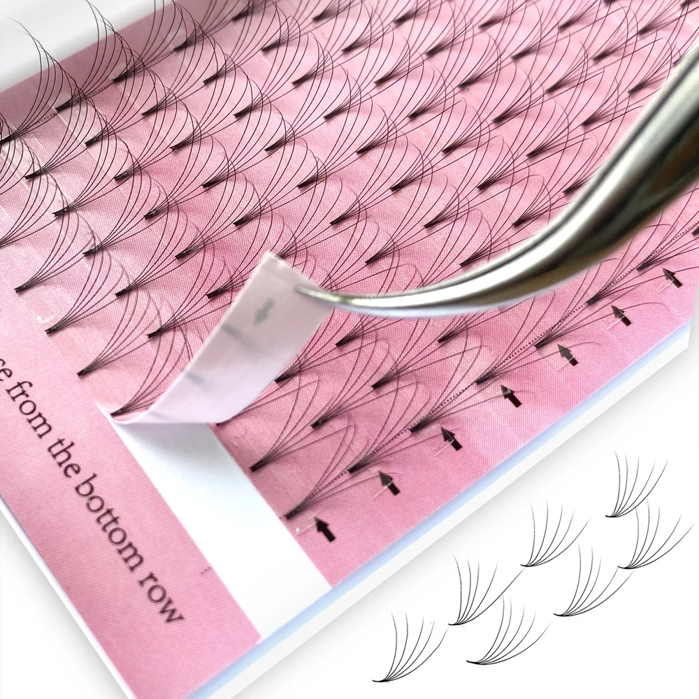 3-10d готовые объемные ресницы с коротким стержнем накладные из Кореи шелковые