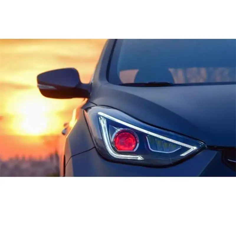 Автомобильные Внешние Luces Neblineros Para Автомобильные светодиодные Drl фары Задние Автомобильные фары в сборе 12 13 14 15 для hyundai Elantra