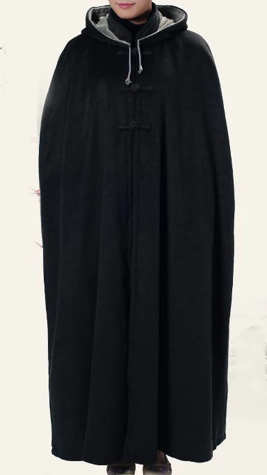 dark gray Зимний теплый плащ для медитации, буддистский костюм кунг-фу шаолиньского монаха, халат, пальто с молитвой Будды, накидка Красного/желтого/зеленого цвета - Цвет: dark gray
