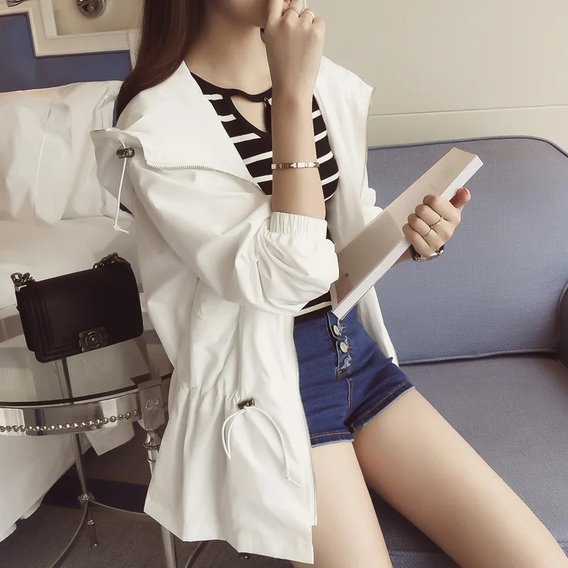 

In The Spring And Autumn Outfit New Female Loose Show Thin Draw String Grow a Baseball Uniform And Leisure In Hooded Cardigan