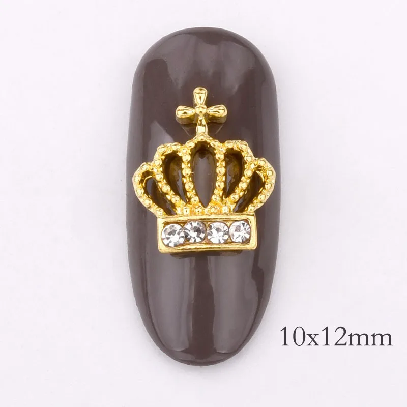 Очарование 10 шт. цвета: золотистый серебристый корона блестящие стразы на ногти