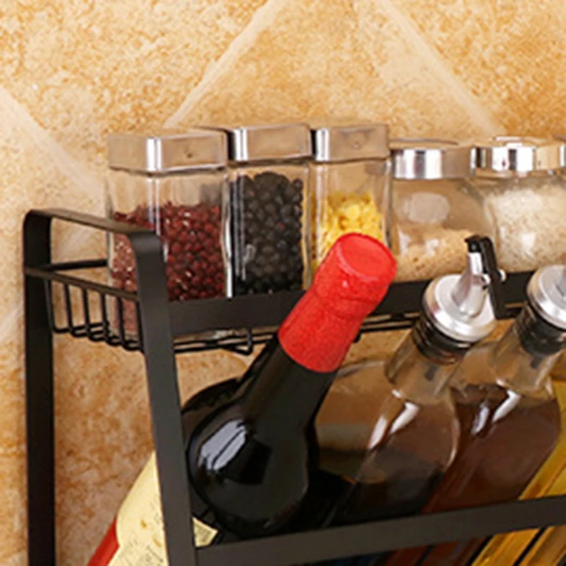 3 слоя Кухня специй 304 Нержавеющая сталь прилавок для бутылка банок полки