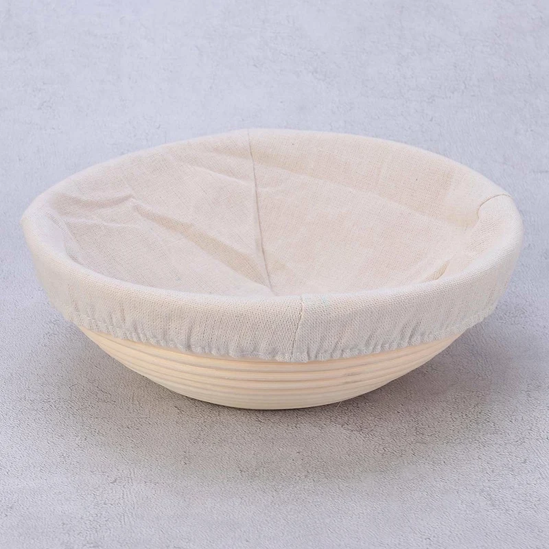 Круглая Корзина баннетон набор для выпечки хлеба из небеленного натурального