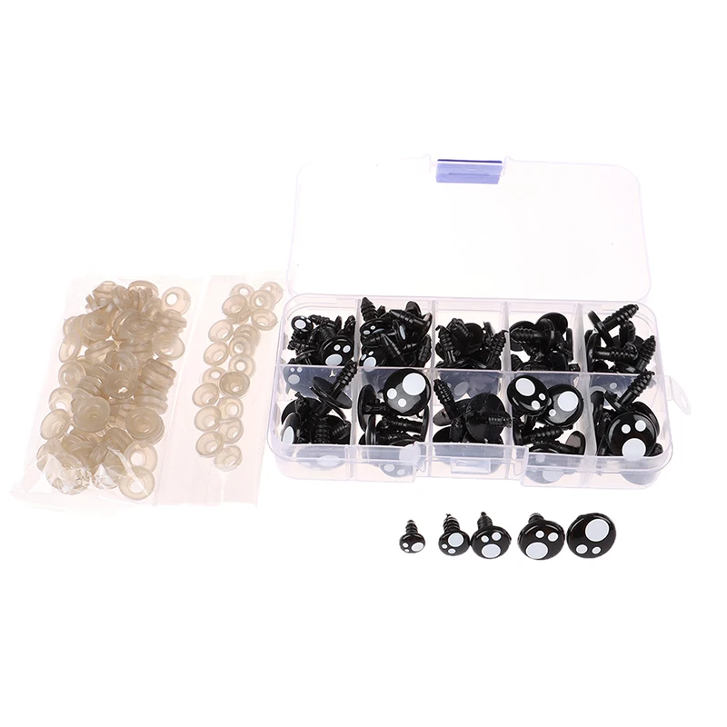 

100pcs/box 8-16mm Doll Eyes Cartoon Safety Eyes for Handmade Amigurumi Eyes Doll For Bear Craft Stuffed Toys Doll Accessories
