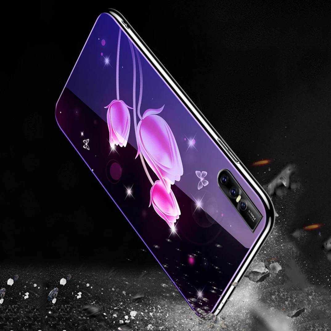 Модный чехол для vivo Y93/V11i/V11 (V11 Pro)/Y97/V9 Youth/Y83/V15 Pro/Y17/V7 Plus/V5 Lite силиконовый с синим