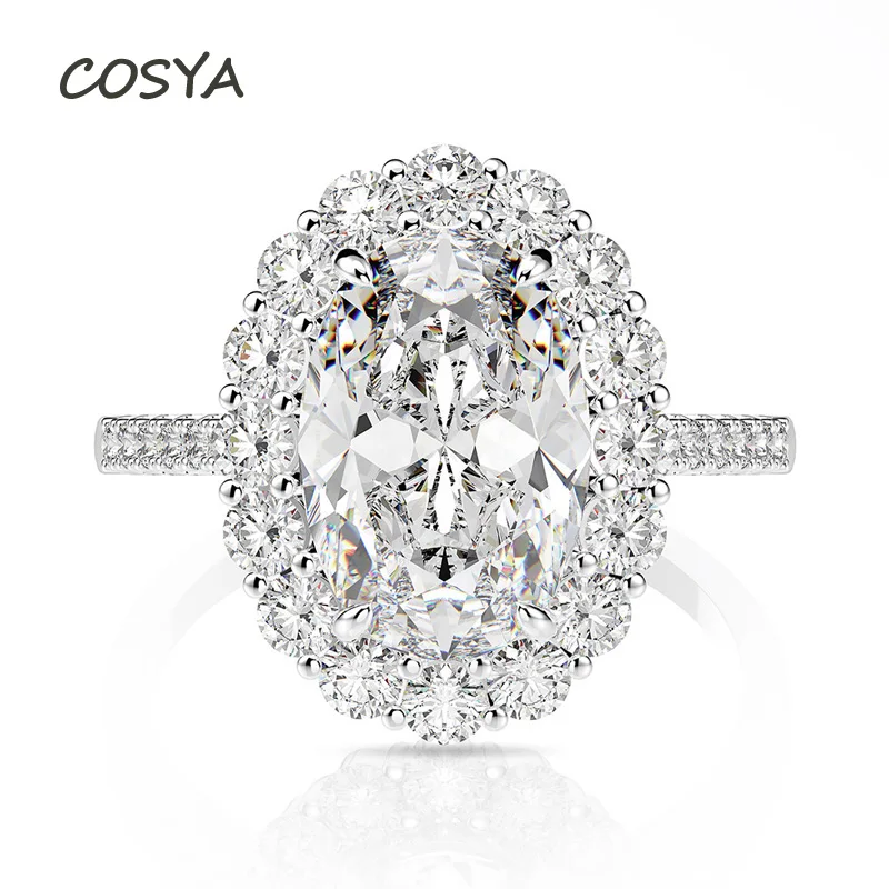 

COSYA 100% 925 Sterling Silver 8*12mm High Carbon Diamond 6 Carat Luxury Wedding Rings Sparkling Party Fine Jewelry Wholesale