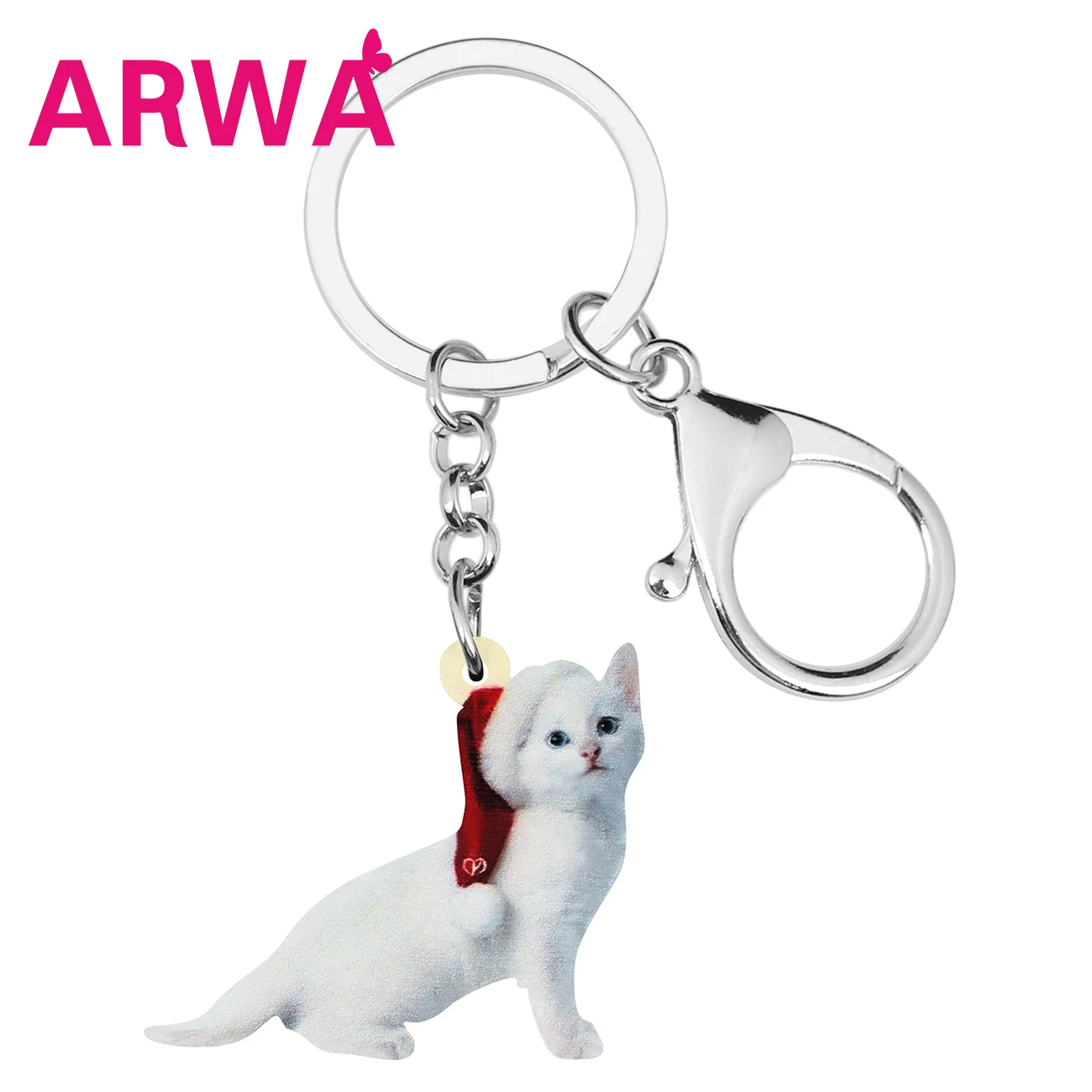 Bonsny акриловые рождественские шляпы белые шотландские складные кошки брелок для