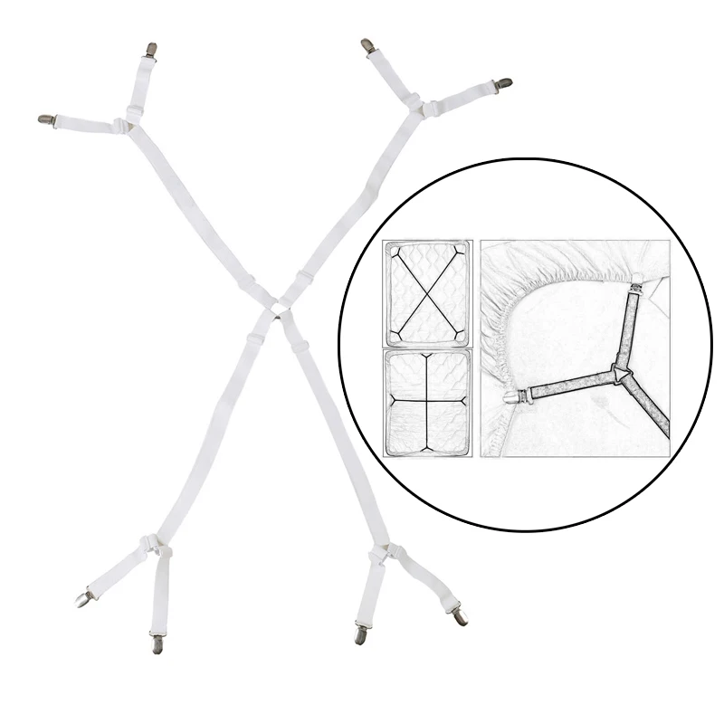 8 Heads White (1Pcs) 4 шт. эластичные зажимы для простыни Регулируемый сверхмощный наматрасник одеяла Захваты Крепежный ремень фиксирующий нескользящий ремень 25 - Цвет: 8 Heads White (1Pcs)