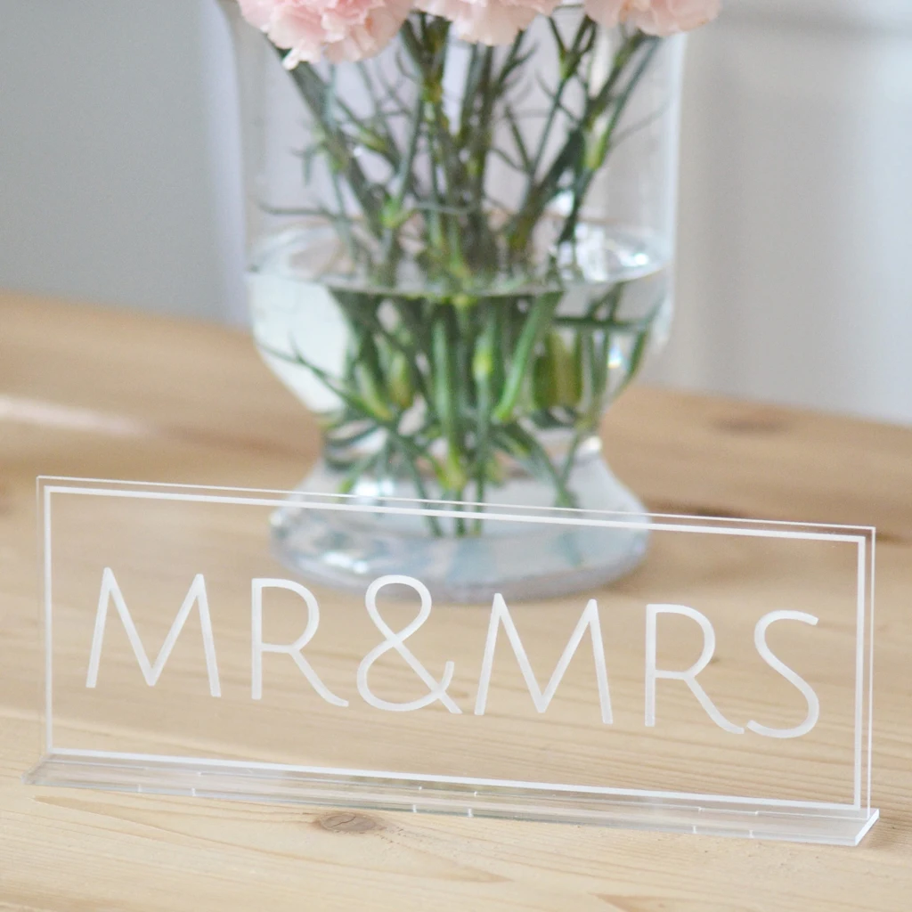 Mr &amp Mrs Свадебные вывески в помещении. Уличные уникальные форме прозрачные модные